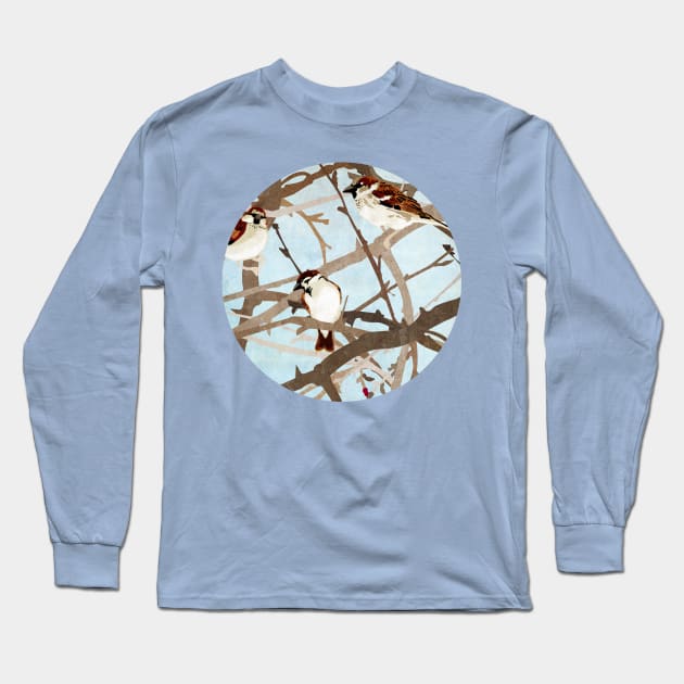 Sparrows Long Sleeve T-Shirt by KatherineBlowerDesigns